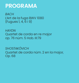 programa Cuarteto Casals